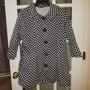 Frazzle 3/4 sleeve black/white jacket. Size XL